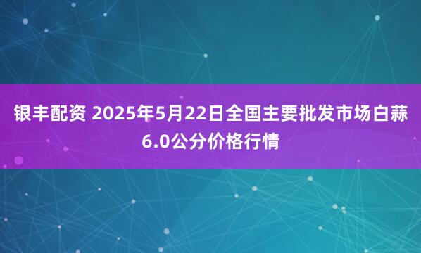 银丰配资 2025年5月22日全国主要批发市场白蒜6.0公分价格行情